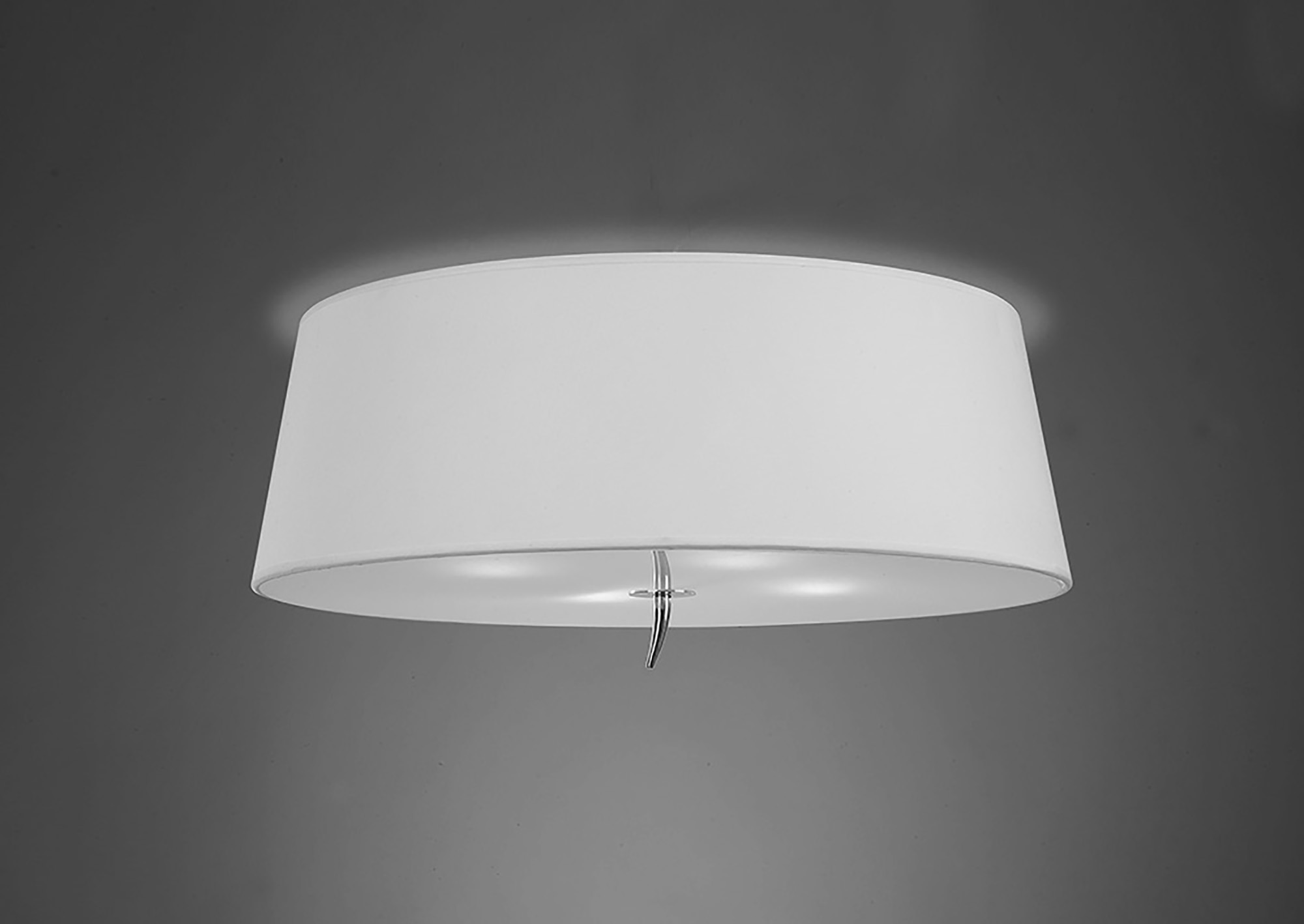 Ninette Polished Chrome-Ivory White Ceiling Lights Mantra Flush Fittings